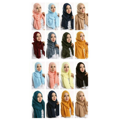 NEW Women's Ripple Cotton Hijab