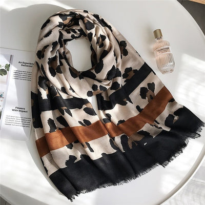 Women's Leopard Pattern Viscose Hijab