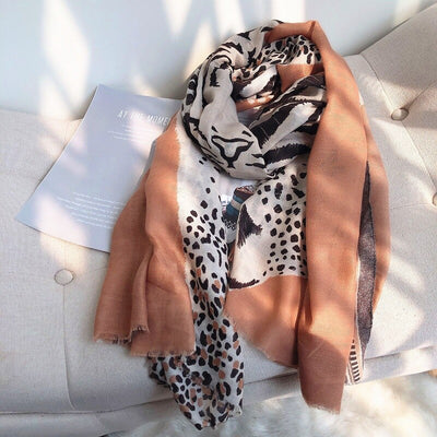 Women's Leopard Fringe Viscose Hijab