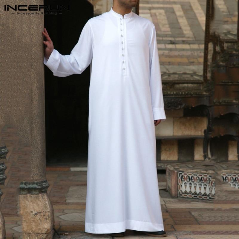 mens-solid-colour-long-sleeve-jubba-thobe